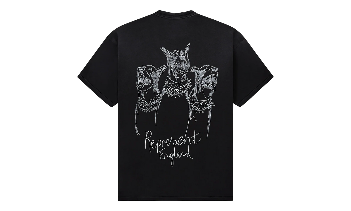 Hand Drawn Thoroughbred Dogs Tee "Aged Black" MLM100383 03